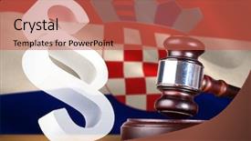 Presentation with vector - PPT theme consisting of digitally generated croatian national flag background and a coral colored foreground