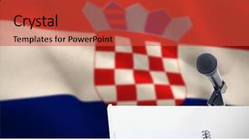  Presentation with stand - Slides having digitally generated croatian national flag background and a red colored foreground