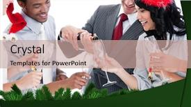  Presentation with fir tree - Colorful slide set enhanced with digitally generated fir tree branch backdrop and a coral colored foreground