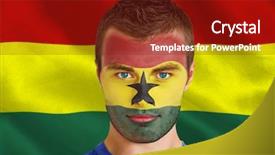  Presentation with ghana flag - Presentation with digitally generated ghana national flag background and a  colored foreground
