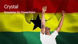  Presentation with ghana flag - Colorful slide set enhanced with digitally generated ghana national flag backdrop and a  colored foreground