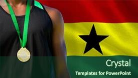  Presentation with ghana flag - Presentation enhanced with digitally generated ghana national flag background and a  colored foreground