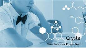  Presentation with chemical - Colorful presentation design enhanced with digitally generated image of chemical backdrop and a  colored foreground