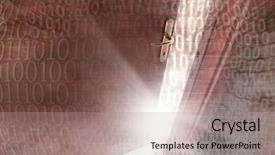  Presentation with code - Theme having digitally generated image of door opening and binary code coming background and a light gray colored foreground