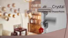  Presentation with doorknob - Cool new PPT layouts with digitally generated image of doorknob backdrop and a light gray colored foreground