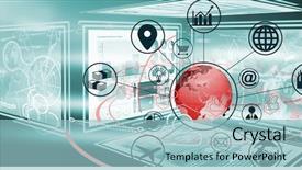  Presentation with digital image - Slide deck featuring digitally generated image of earth background and a light blue colored foreground