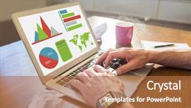  Presentation with generated image fractal geometry chaos - Presentation design enhanced with digitally generated image of graphs background and a red colored foreground