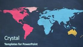  Presentation with generated image fractal geometry chaos - Slide deck having digitally generated image of map background and a ocean colored foreground