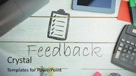  Presentation with desk - Presentation consisting of digitally generated image of paper background and a light gray colored foreground