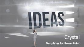  Presentation with ideas - Presentation theme enhanced with digitally generated room with border background and a  colored foreground