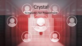  Presentation with social media network - Cool new PPT layouts with security network - digitally generated social media icons backdrop and a coral colored foreground