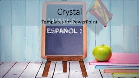  Presentation with national flag of chicago - Theme having digitally generated spain national flag background and a light blue colored foreground