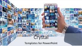  Presentation with photo collage for company behind the scen - Presentation design enhanced with digitized collection - collage of photos with businessman background and a light blue colored foreground