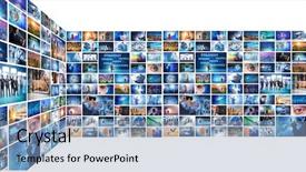  Presentation with business concepts photo - PPT theme with digitized collection - collage of various business concepts background and a light blue colored foreground