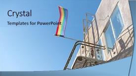  Presentation with dignity - Audience pleasing presentation consisting of dignity - gay pride homosexual and lgbt backdrop and a light blue colored foreground