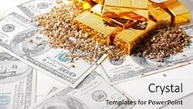  Presentation with gold bars - Cool new presentation theme with dignity - gold bars and nuggets backdrop and a light gray colored foreground