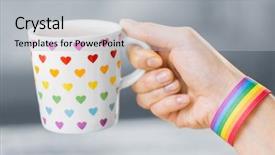  Presentation with gay pride - Slides having human dignity - homosexual and lgbt concept background and a light gray colored foreground