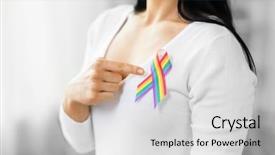  Presentation with gay pride - PPT theme featuring human dignity - homosexual and lgbt concept background and a  colored foreground