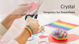  Presentation with paper cutting - PPT theme featuring human dignity - homosexual and lgbt concept background and a  colored foreground