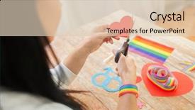  Presentation with cutting ribbon - Beautiful theme featuring human dignity - homosexual and lgbt concept backdrop and a  colored foreground