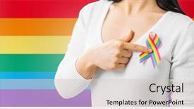  Presentation with rainbow lgbt - Presentation design featuring human dignity - homosexual and lgbt concept background and a  colored foreground