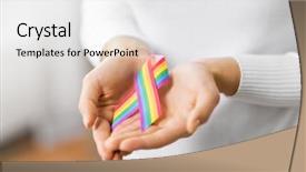  Presentation with gay pride - Presentation design featuring human dignity - homosexual and lgbt concept background and a white colored foreground