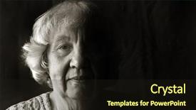  Presentation with dignity - Audience pleasing PPT layouts consisting of dignity - portrait of an elderly woman backdrop and a wine colored foreground
