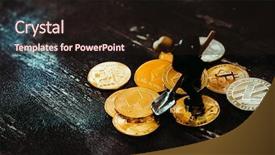  Presentation with mining - Theme having diigital wallets - miners are mining virtual digital background and a wine colored foreground