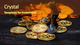 Presentation with mining - Audience pleasing PPT layouts consisting of diigital wallets - miners are mining virtual digital backdrop and a tawny brown colored foreground