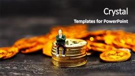  Presentation with digital - Slide deck consisting of diigital wallets - people sitting above digital currency background and a dark gray colored foreground