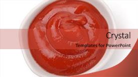  Presentation with ketchup - Presentation featuring diip bowl with ketchup background and a red colored foreground