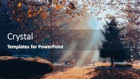  Presentation with autumn morning - Slide deck consisting of dikmen-valley-in-autumn-foliage background and a navy blue colored foreground