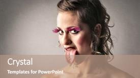  Presentation with body - Theme consisting of body piercings - naughty girl background and a coral colored foreground