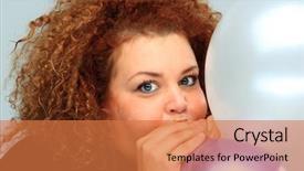  Presentation with strong black woman - Slide set enhanced with dilatation - young woman in black shirt background and a  colored foreground