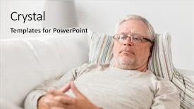  Presentation with wealth people problem - Slides enhanced with lying on sofa and thinking background and a light gray colored foreground