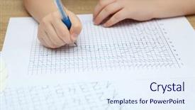  Presentation with learning - Cool new PPT theme with diligence details - little girl learning to draw backdrop and a sky blue colored foreground