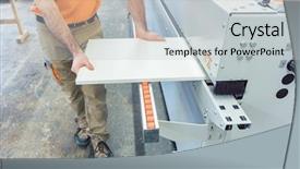  Presentation with textile spinning machine in factory - Beautiful slides featuring diligent - carpenter in furniture factory working backdrop and a light gray colored foreground