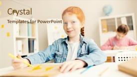  Presentation with denim and diamonds - Audience pleasing presentation consisting of diligent - smiling schoolgirl in denim jacket backdrop and a lemonade colored foreground