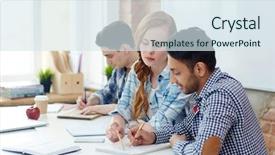  Presentation with notepad - Cool new PPT layouts with diligent - two groupmates discussing sketch backdrop and a sky blue colored foreground