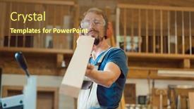  Presentation with carpenter - Slides enhanced with diligent-carpenter-checking-his-wood background and a tawny brown colored foreground