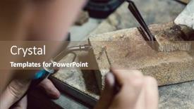  Presentation with blue flame - Presentation theme consisting of diligent-jeweler-working background and a violet colored foreground