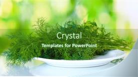 Presentation with green plate - PPT theme featuring dill-in-a-white-plate background and a forest green colored foreground
