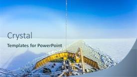  Presentation with icebreaker - Presentation design enhanced with dim northern sun excursion to the arctic sea icebreaker the icebreaker moves forward leaving behind the ice crumb the concept of active and extreme tourism background and a sky blue colored foreground