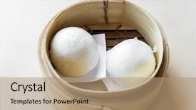  Presentation with dim sum - Amazing theme having dim sum bbq pork bun backdrop and a coral colored foreground