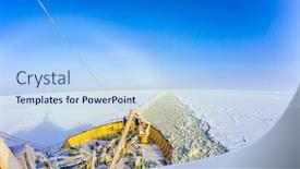  Presentation with winter ice - Amazing presentation theme having dim winter morning in lapland excursion to the arctic sea icebreaker the icebreaker moves forward leaving behind the ice crumb the concept of active and extreme tourism backdrop and a light blue colored foreground