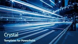  Presentation with hongkong - PPT theme enhanced with diminishing - car trails on the high background and a ocean colored foreground