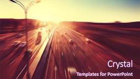  Presentation with cars - Beautiful presentation theme featuring diminishing - cars in motion blur backdrop and a tawny brown colored foreground