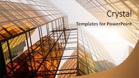  Presentation with low angle view of volleyball - Audience pleasing presentation theme consisting of diminishing - office tower from low angle backdrop and a lemonade colored foreground