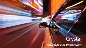  Presentation with lights - Beautiful PPT theme featuring diminishing - view from side of car backdrop and a tawny brown colored foreground