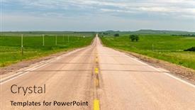  Presentation with farmland - Slide deck enhanced with diminishing-perspective-of-a-rural background and a coral colored foreground